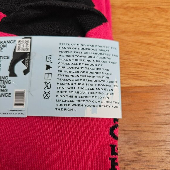 State of Mind Socks Pink Black One Size Polyester Blend Rhino Stretchy Soft New - Picture 6 of 8